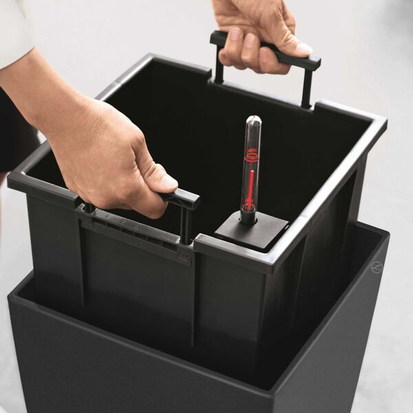 LECHUZA Plantenbak Cubico 30 ALL-IN-ONE houtskool 18184