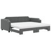 vidaXL Slaapbank onderschuifbed matrassen 90x190 cm stof donkergroen
