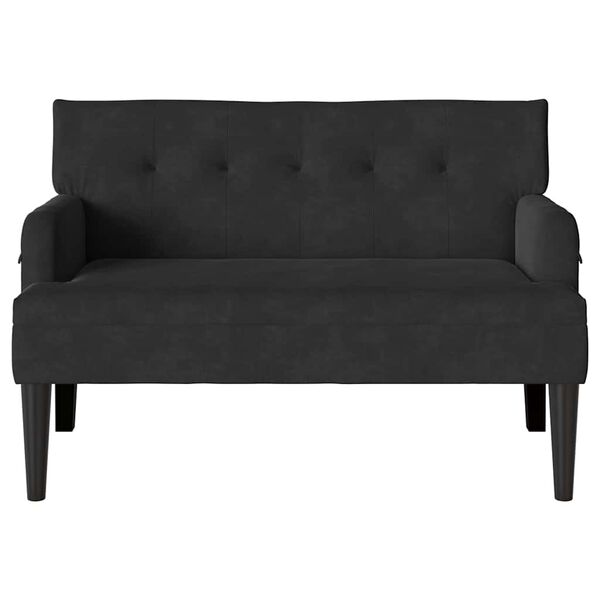 vidaXL Chesterfield Bank Zwart 112 x 65.5 x 75 cm Fluweel