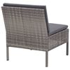 vidaXL 5-delige Loungeset met kussens poly rattan grijs