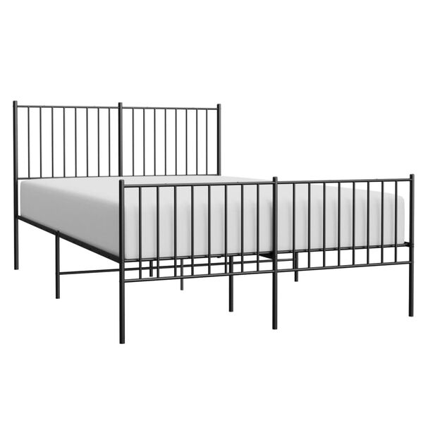 vidaXL Bedframe met hoofd- en voeteneinde metaal zwart 140x190 cm
