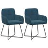 vidaXL Eettafelstoelen 2 st fluweel Blauw 59 x 56,5 x 86 cm