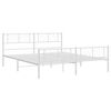 vidaXL Bedframe met hoofd- en voeteneinde metaal wit 180x200 cm