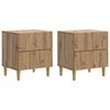vidaXL Nachtkastje met lade 2 pcs Artisanaal eiken 43 x 34,5 x 48 cm