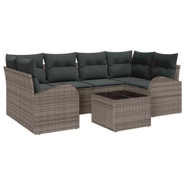 vidaXL Tuin Sofa Set Grijs 55 x 55 x 37 cm poly rattan