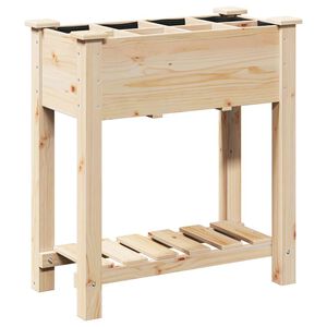 vidaXL Plantenbak Beige 71 x 37 x 76,5 cm Massief Vurenhout