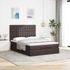 vidaXL Ottoman bed met matras en LED's 140x200cm stof donkerbruin