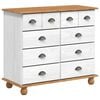 vidaXL Ladekast met lade ASKIM Wit 91 x 40 x 79 cm Massief grenenhout