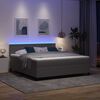 vidaXL LED Box Spring Bed Lichtgrijs en wit. 180 x 200 cm Katoen Stof
