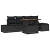vidaXL Tuinbankenset 6 st Zwart poly rattan