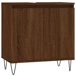vidaXL Badkamerkast 58x33x60 cm bewerkt hout bruin eikenkleur
