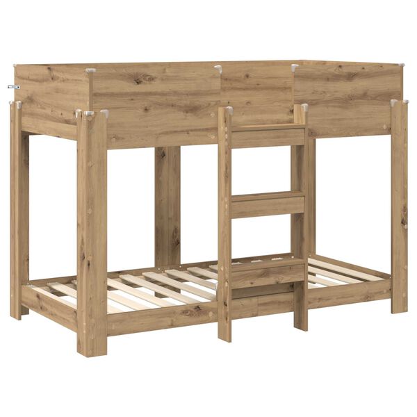 vidaXL Bunk Bed voor Kinderen Artisan Eiken 80 x 160 cm Bewerkt hout