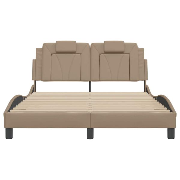 vidaXL Bedframe "Viana" zonder matras kunstleer cappuccinokleurig 140x200 cm