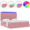 vidaXL Bed met LED-striplichten met opslag Roze 200 x 200 cm Fluweel