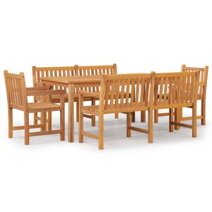 vidaXL 5-delige Tuinset massief teakhout