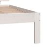 vidaXL Bedframe massief hout wit 75x190 cm