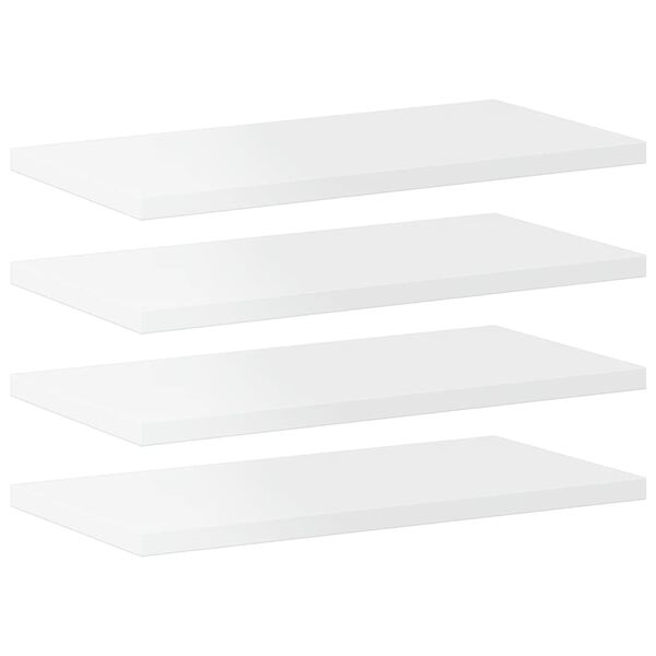 vidaXL Wandschappen 4 st 40x20x1,5 cm bewerkt hout hoogglans wit
