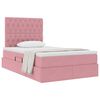 vidaXL Opbergbed met LED met matras Roze 120 x 190 cm Fluweel