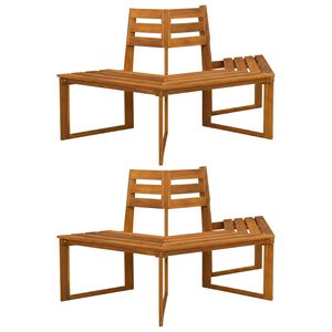 vidaXL Boombank 2 st 160 x 140 x 86 cm Massief Acaciahout Naturel