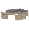 vidaXL 12-delige Loungeset met kussens poly rattan gemengd beige