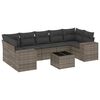 vidaXL 8-delige Loungeset met kussens poly rattan grijs