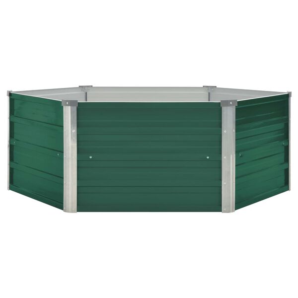 vidaXL Plantenbak verhoogd 129x129x45 cm gegalvaniseerd staal groen