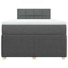 vidaXL Boxspring met matras stof donkergrijs 120x190 cm