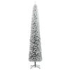 vidaXL Kunstkerstboom smal met standaard en sneeuw 270 PVC