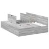 vidaXL Opbergbedframe Grijs Sonoma 135 x 190 cm Bewerkt hout