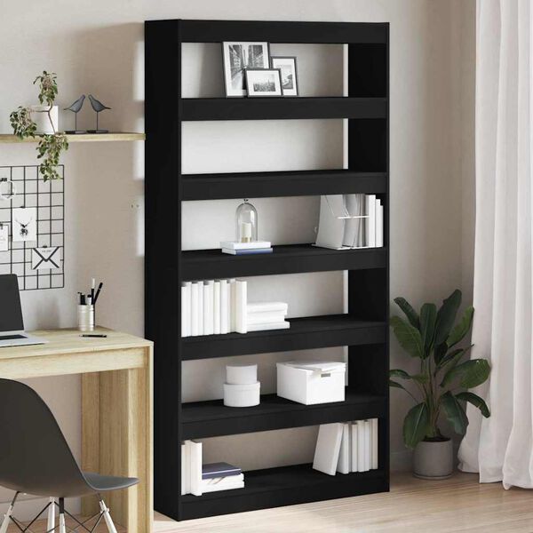 vidaXL Boekenkast Zwart 100 x 30 x 198 cm Bewerkt hout
