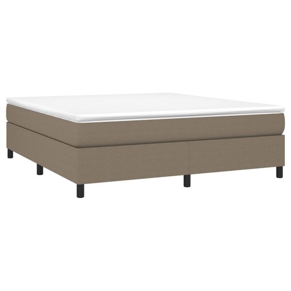 vidaXL Boxspring met matras stof taupe 180x200 cm