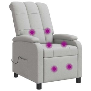 vidaXL Massage Recliner Wolkengrijs Stof