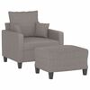 vidaXL Fauteuil met voetenbank 60 cm stof taupe