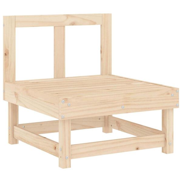 vidaXL Middenbank met kussens massief grenenhout