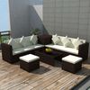 vidaXL 8-delige Loungeset met kussens poly rattan bruin
