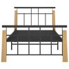 vidaXL Bedframe metaal en massief eikenhout 100x200 cm