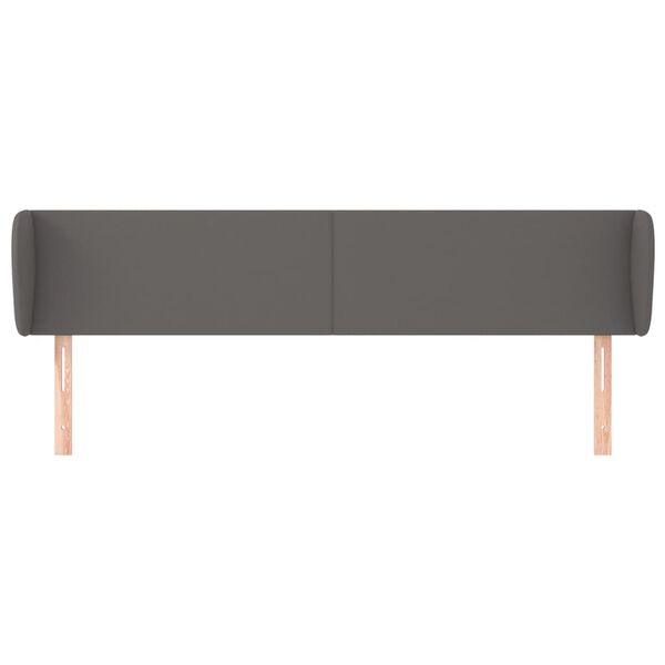 vidaXL Hoofdbord met randen 183x23x78/88 cm kunstleer grijs