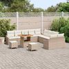 vidaXL Tuinbankenset met kussen 13 pcs Beige poly rattan