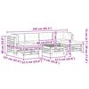 vidaXL Tuin loungeset 7 pcs Wasbruin Massief grenenhout