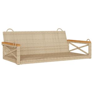 vidaXL Schommelbank 109x62x40 cm poly rattan beige