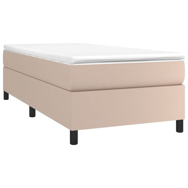 vidaXL Boxspring bed kunstleer cappuccinokleurig 80x200 cm