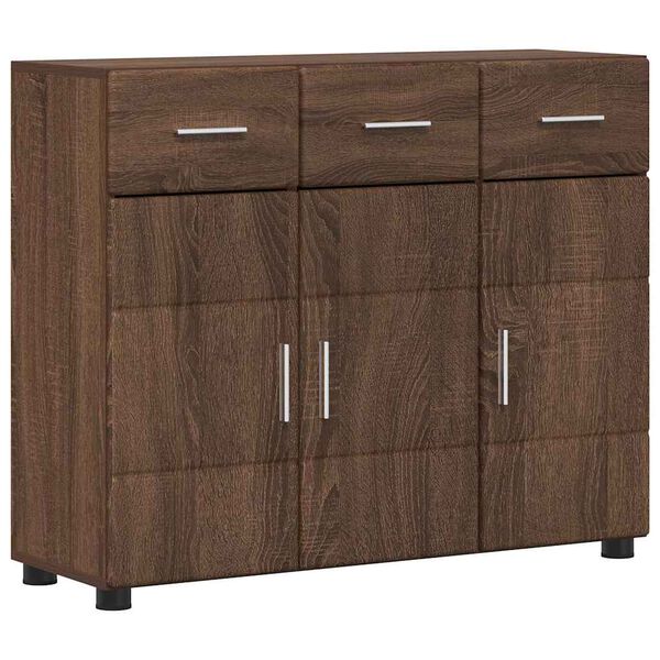 vidaXL Dressoir met plank Bruin Eiken 88,5 x 30,5 x 73 cm Bewerkt hout