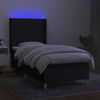 vidaXL Boxspring met matras en LED stof zwart 90x190 cm