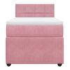 vidaXL Boxspring met matras fluweel roze 80x200 cm