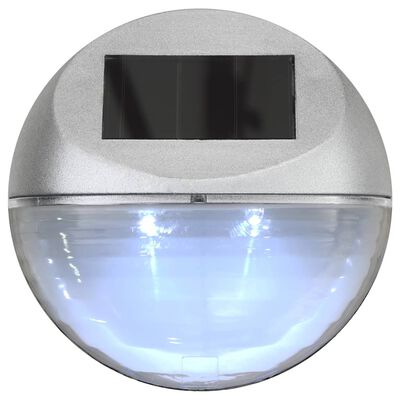 vidaXL Solarwandlampen LED 24 st rond zilverkleurig