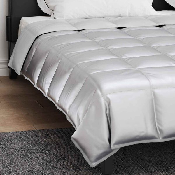 vidaXL Vol jaar dekbed Zilver 240 x 260 cm Satijn en Microfiber