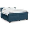 vidaXL Boxspring met matras fluweel blauw 180x200 cm