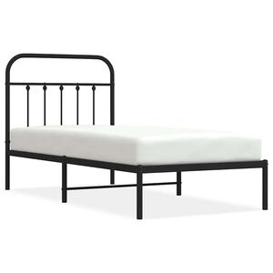 vidaXL Bedframe met hoofdbord metaal zwart 90x190 cm