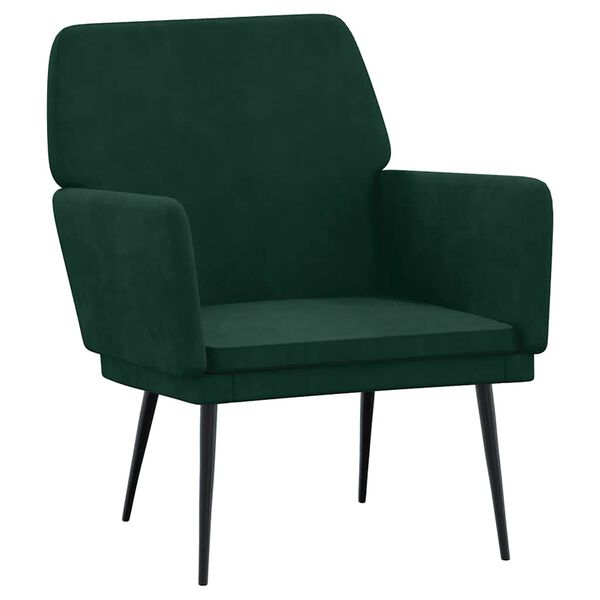 vidaXL Fauteuil 62x79x79 cm fluweel donkergroen
