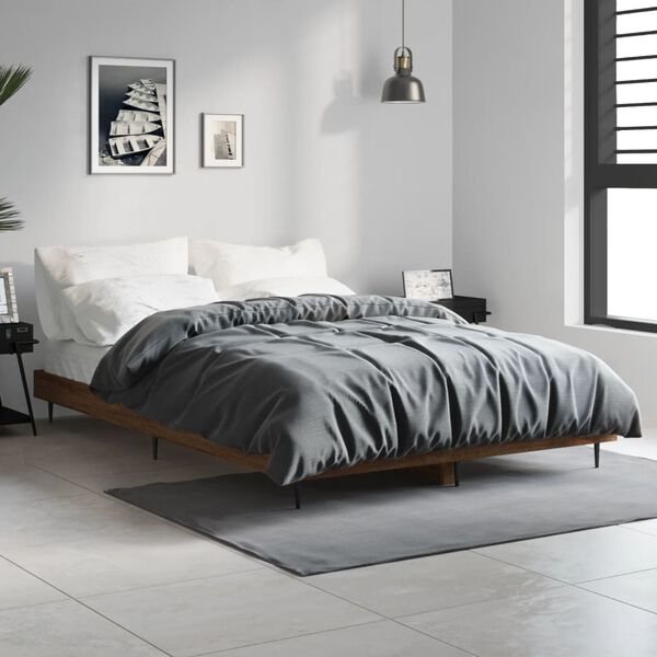 vidaXL Bedframe zonder matras bewerkt hout bruin eikenkleur 120x190 cm